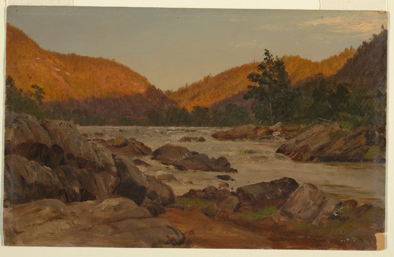 Tegning, Efterårslandskab i North Carolina, 1865-70 af Frederic Edwin Church