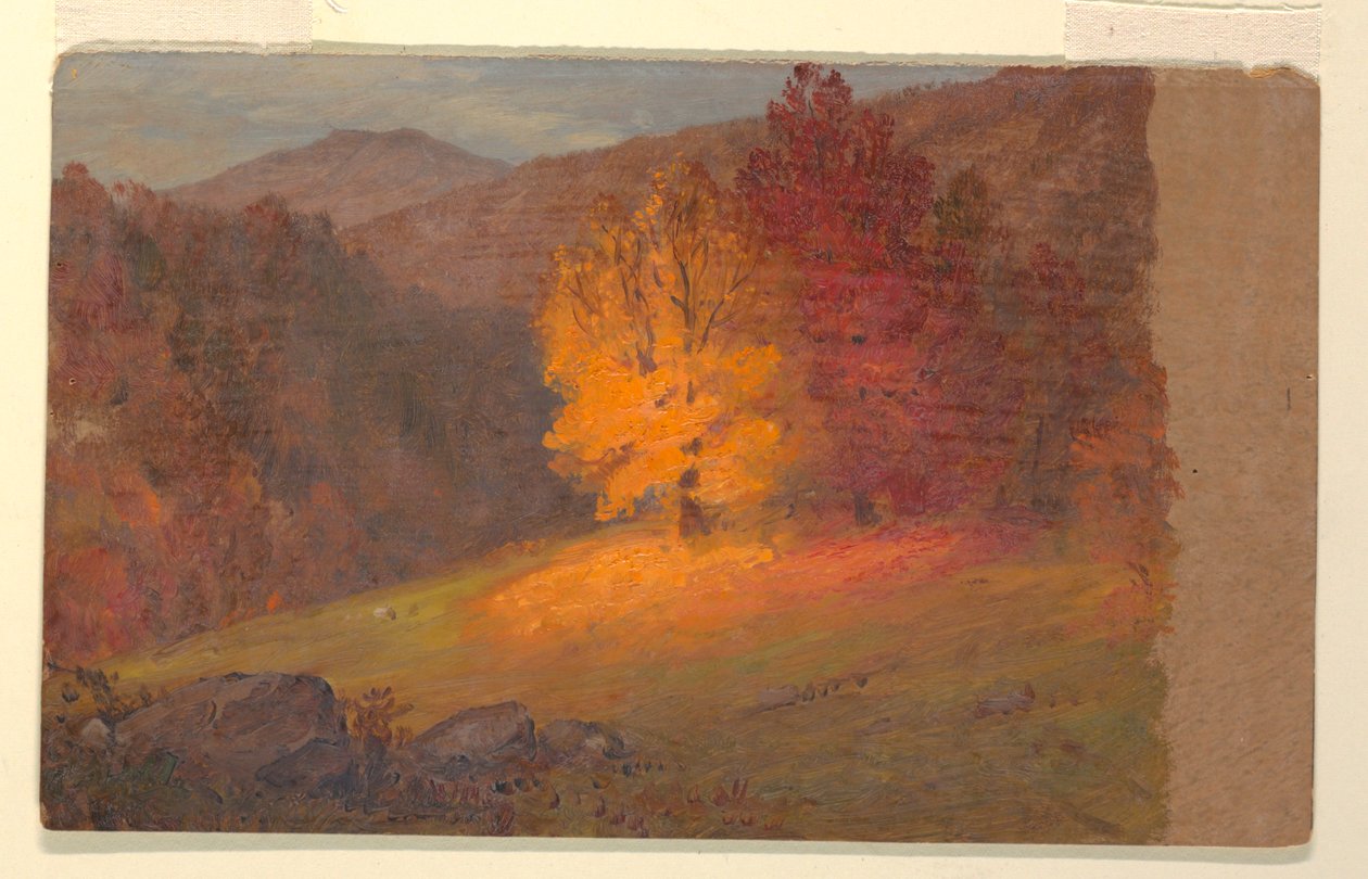 Tegning, Efterårslandskab, 1860-70 af Frederic Edwin Church