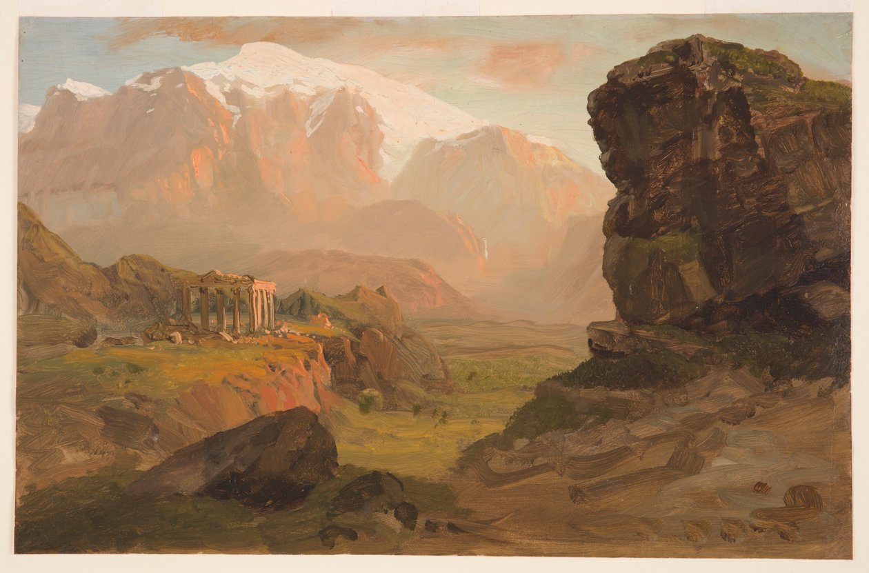 Tegning, Bashan Fantasy, april 1869 af Frederic Edwin Church