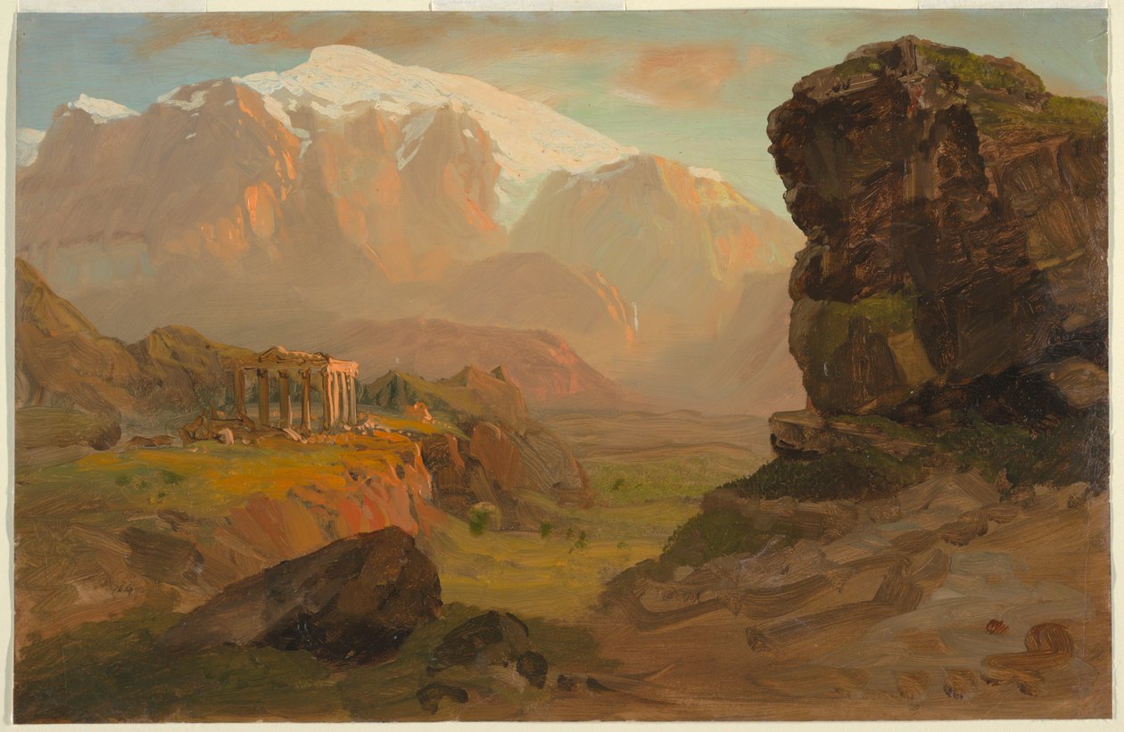 Tegning, Bashan Fantasy, april 1869 af Frederic Edwin Church