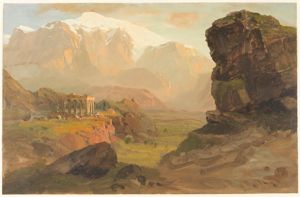 Tegning, Bashan Fantasy, april 1869 af Frederic Edwin Church