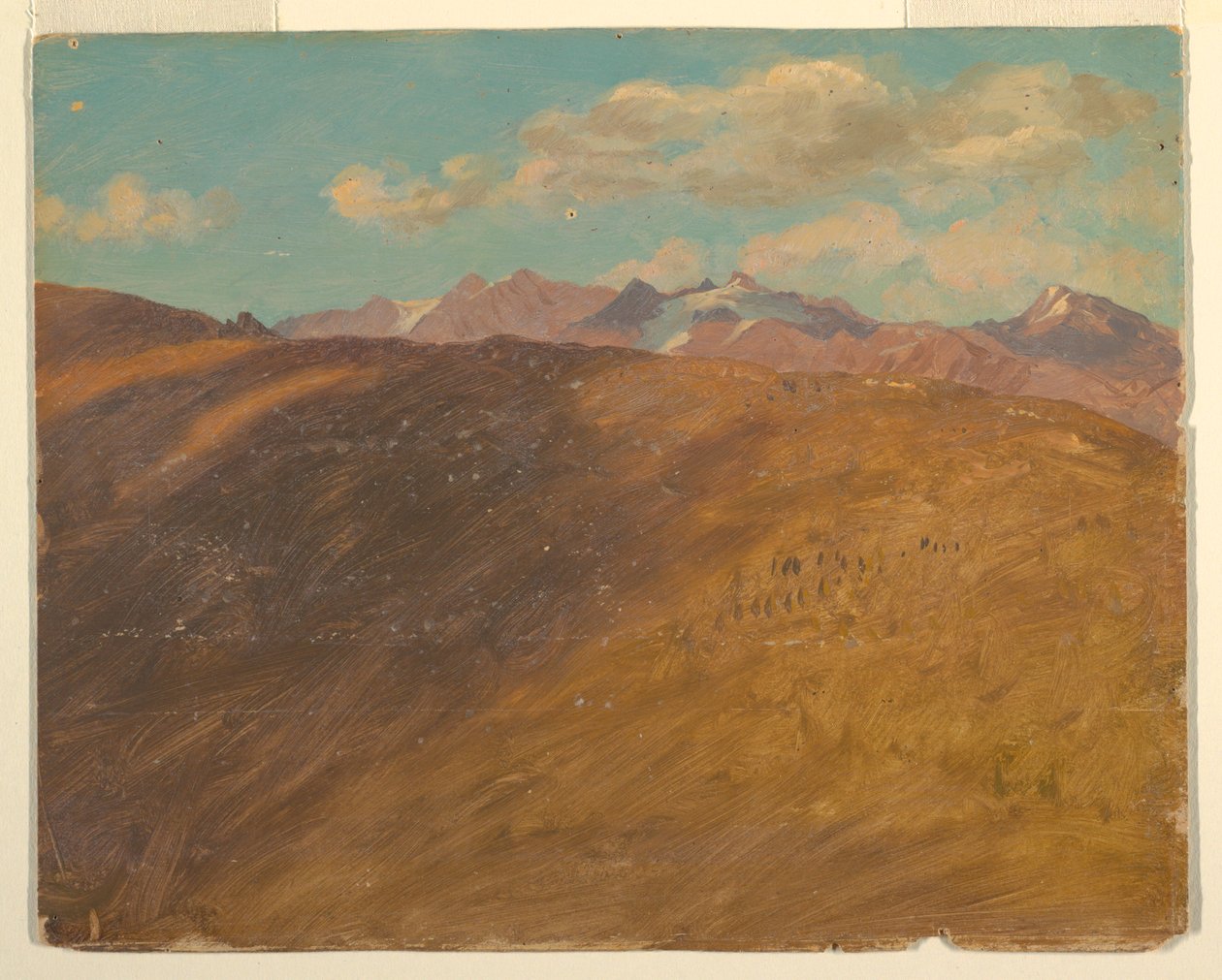 Tegning, de bayerske eller schweiziske alper, 1868 af Frederic Edwin Church