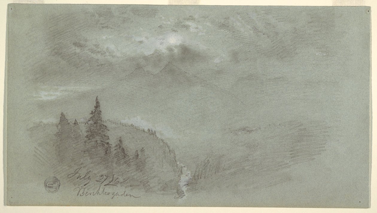 Tegning, Berchtesgaden, Bayern, 27. juli 1868 af Frederic Edwin Church