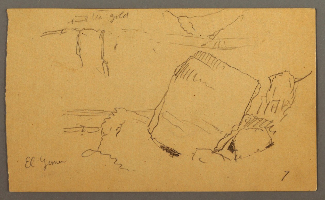 Tegning, kampesten, februar, muligvis 1868 af Frederic Edwin Church