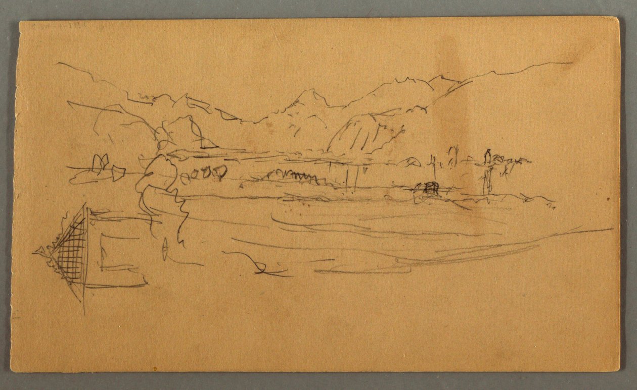 Tegning, Broad Valley, Shed, St. Gilgen, Østrig, muligvis 1868 af Frederic Edwin Church