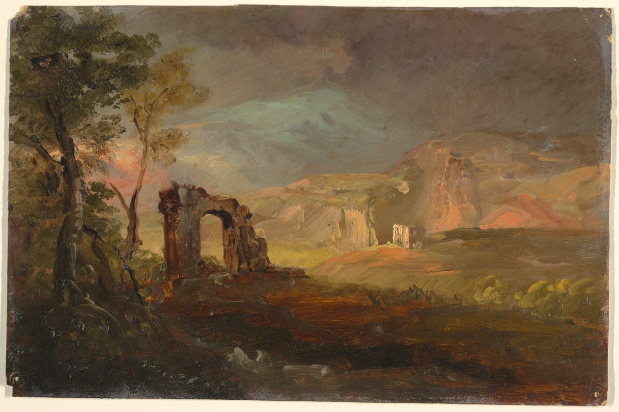 Tegning, Campagna Fantasy, sandsynligvis 1868-69 af Frederic Edwin Church