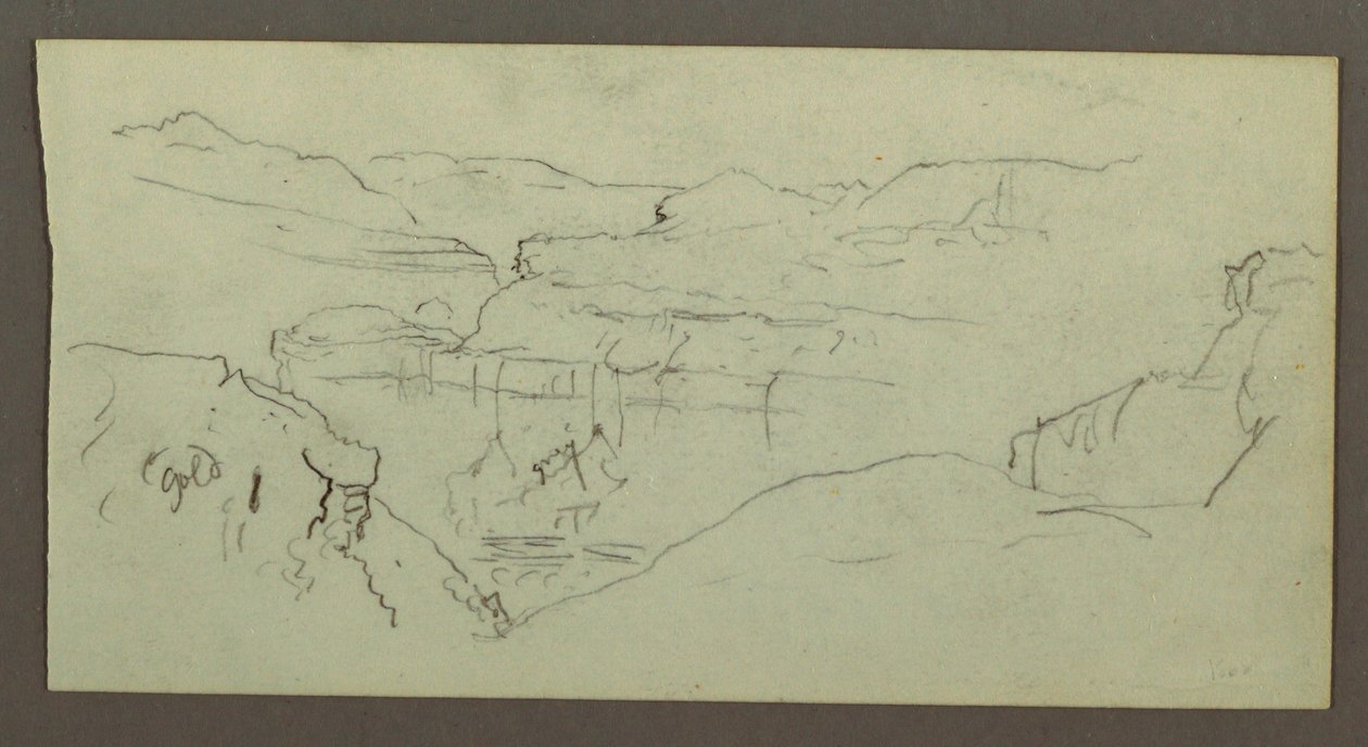 Tegning, Canyon, muligvis 1868 af Frederic Edwin Church