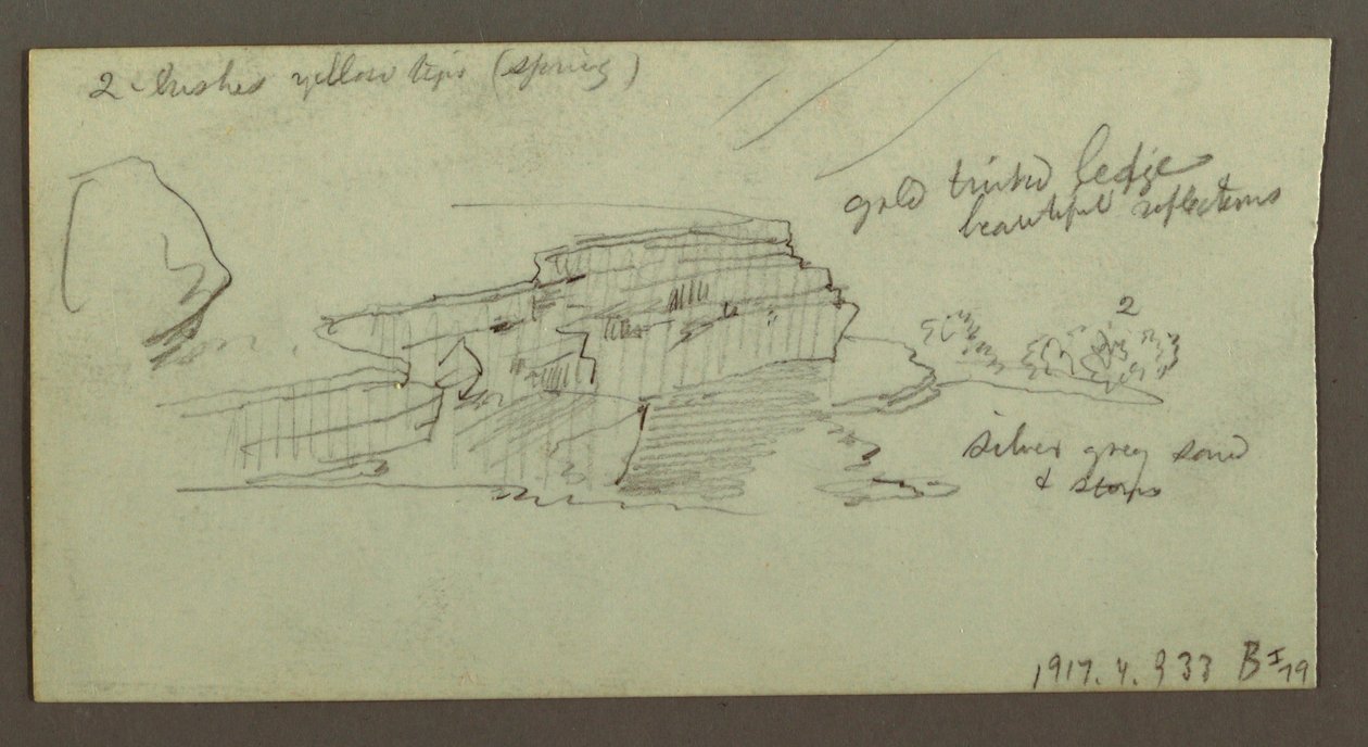 Tegning, Canyon, muligvis 1868 af Frederic Edwin Church
