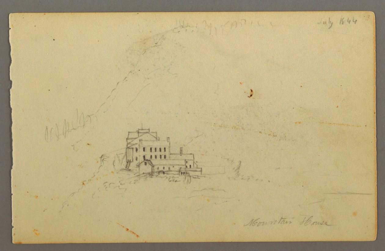 Tegning, Catskill Mountain House, 1844 af Frederic Edwin Church