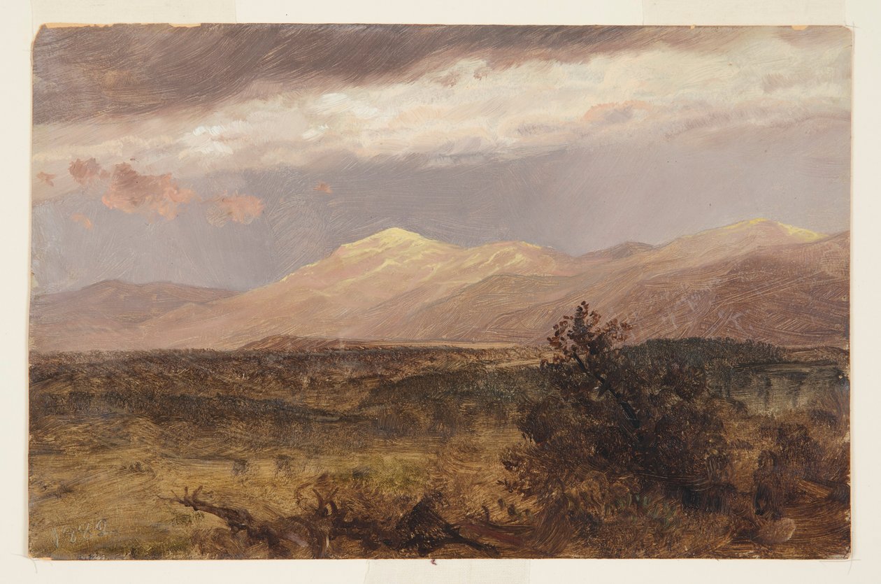 Tegning, Catskills ved solnedgang, 1882 af Frederic Edwin Church