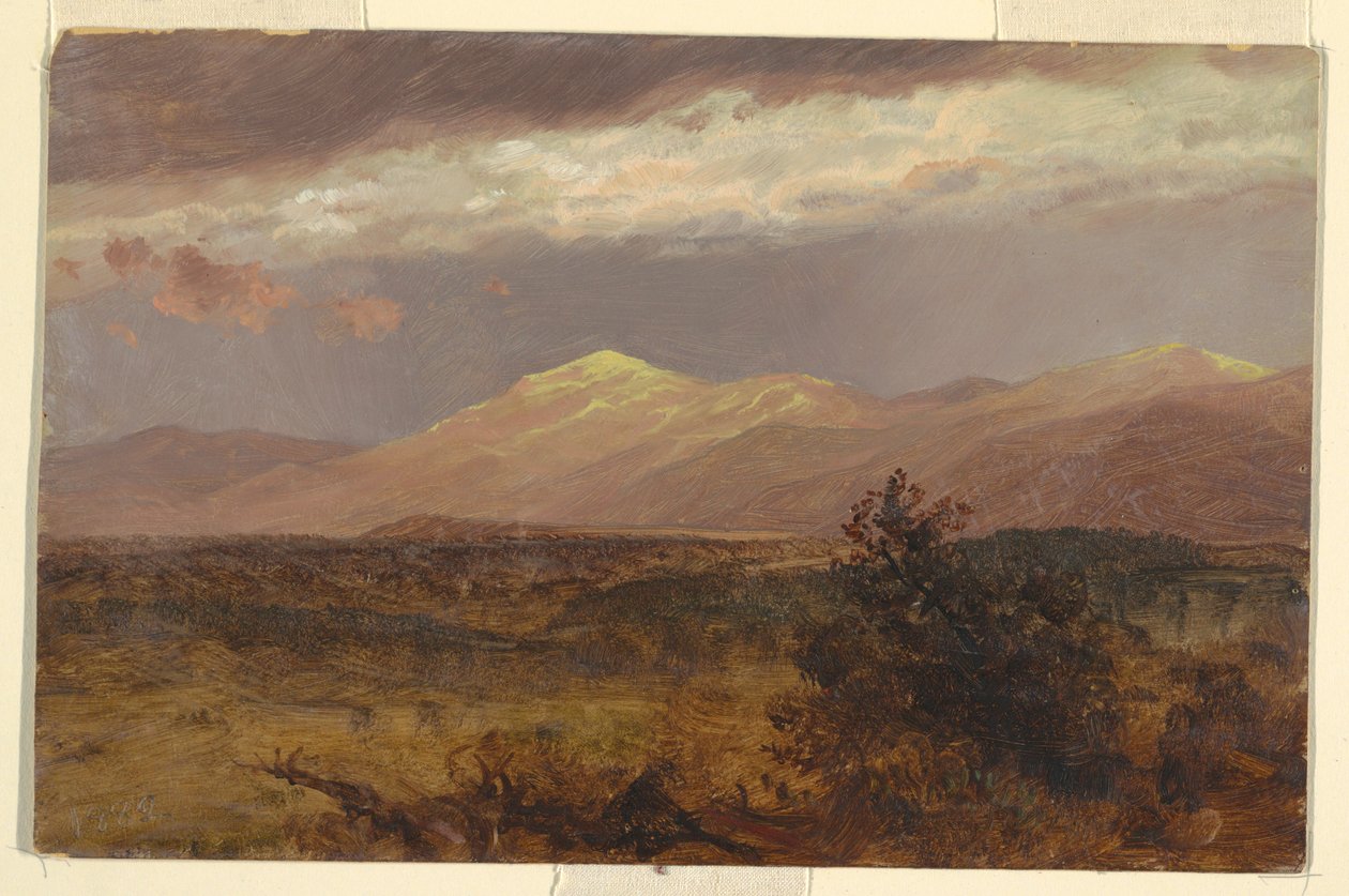 Tegning, Catskills ved solnedgang, 1882 af Frederic Edwin Church
