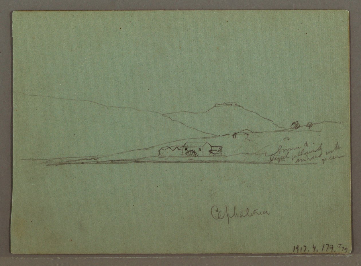 Tegning, Kefalonia, Grækenland, april 1869 af Frederic Edwin Church