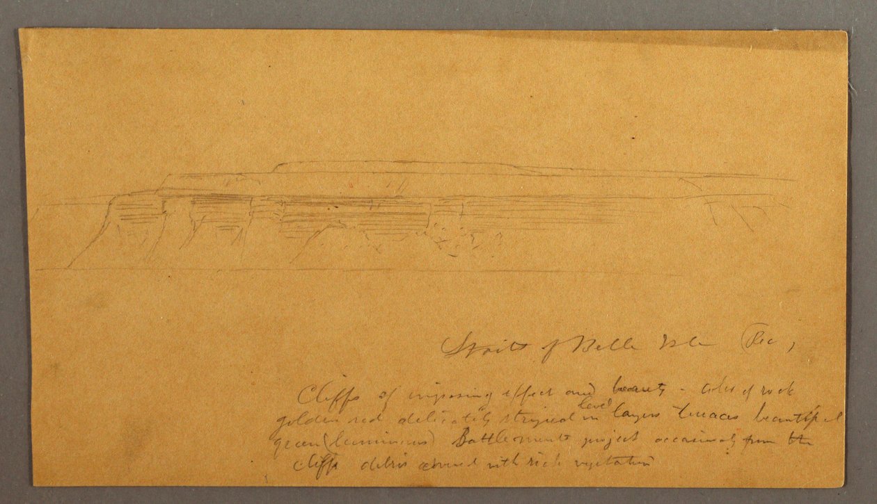 Tegning, Cliffs, muligvis 1859 af Frederic Edwin Church