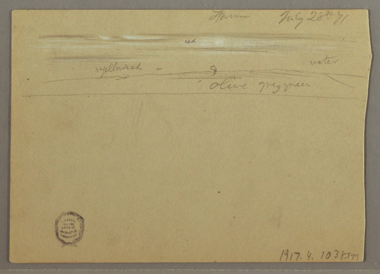 Tegning, skystudie, 28. juli 1871 af Frederic Edwin Church