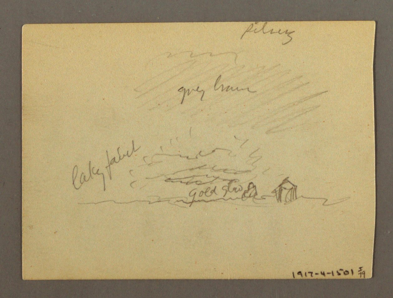 Tegning, Skystudie over bygninger, muligvis 1868-69 af Frederic Edwin Church
