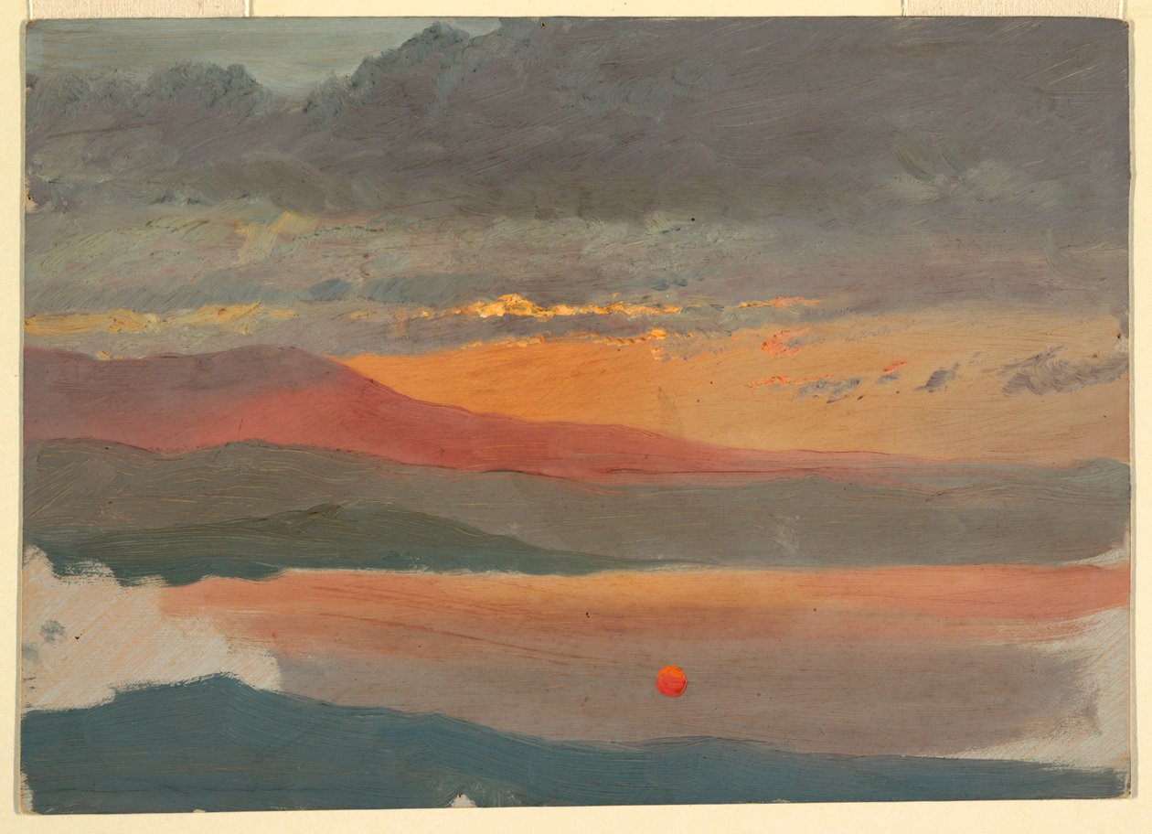 Tegning, Skystudier ved solnedgang, 1860-70 af Frederic Edwin Church