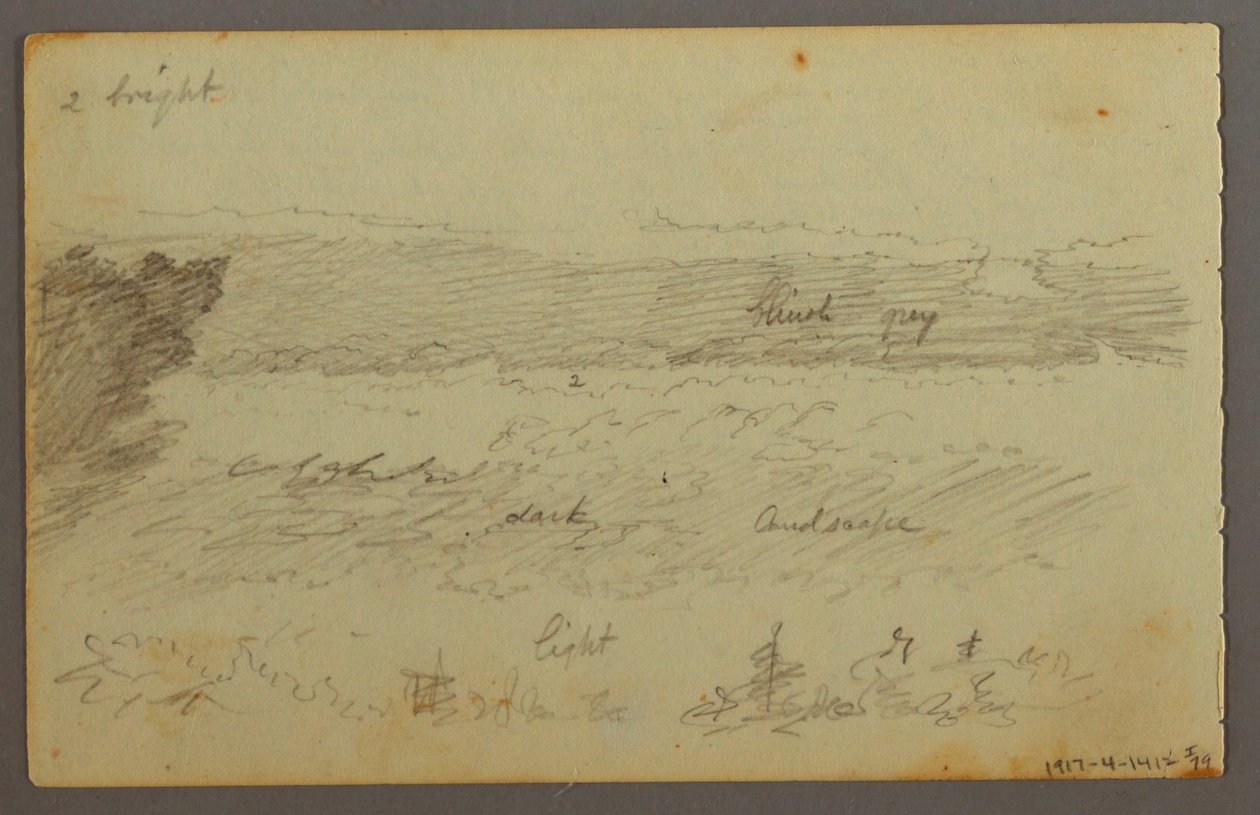 Tegning, Skystudier, muligvis 1844 af Frederic Edwin Church