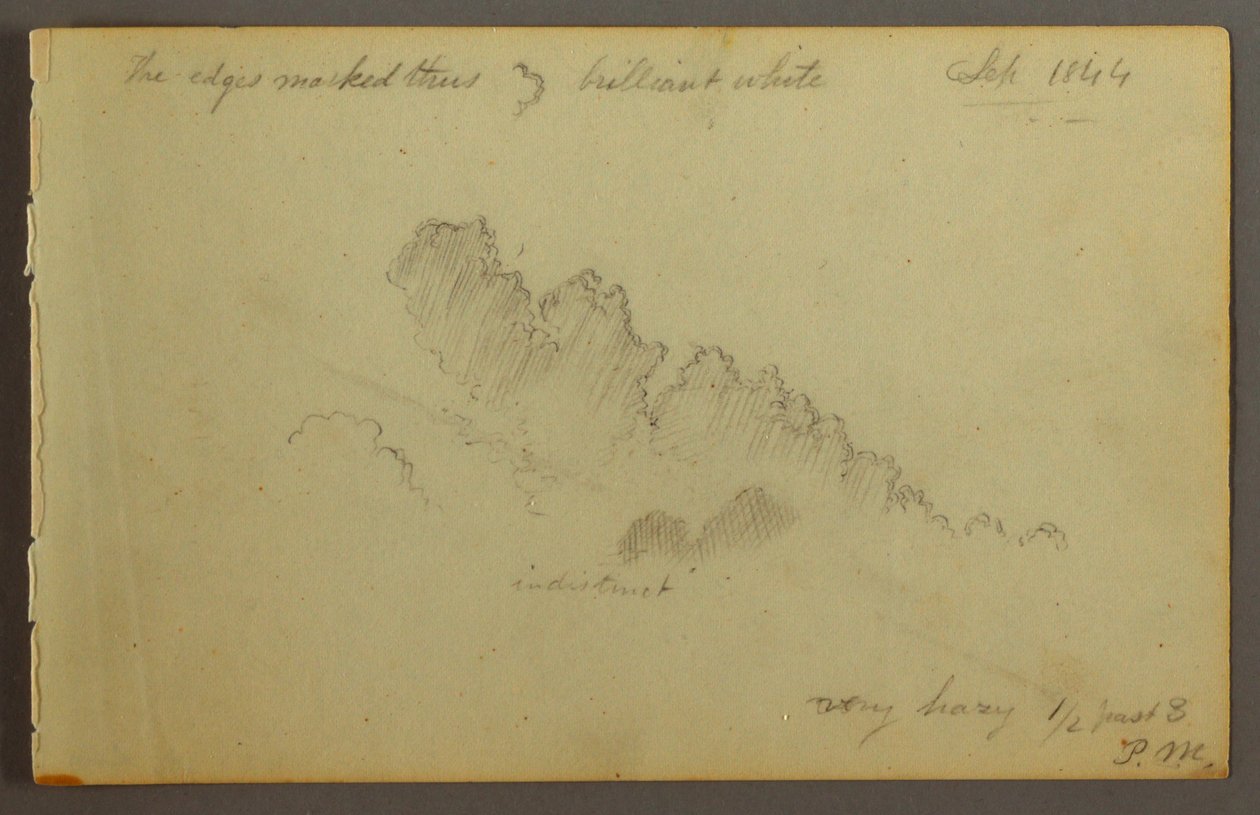 Tegning, studie af skyer, 1844 af Frederic Edwin Church