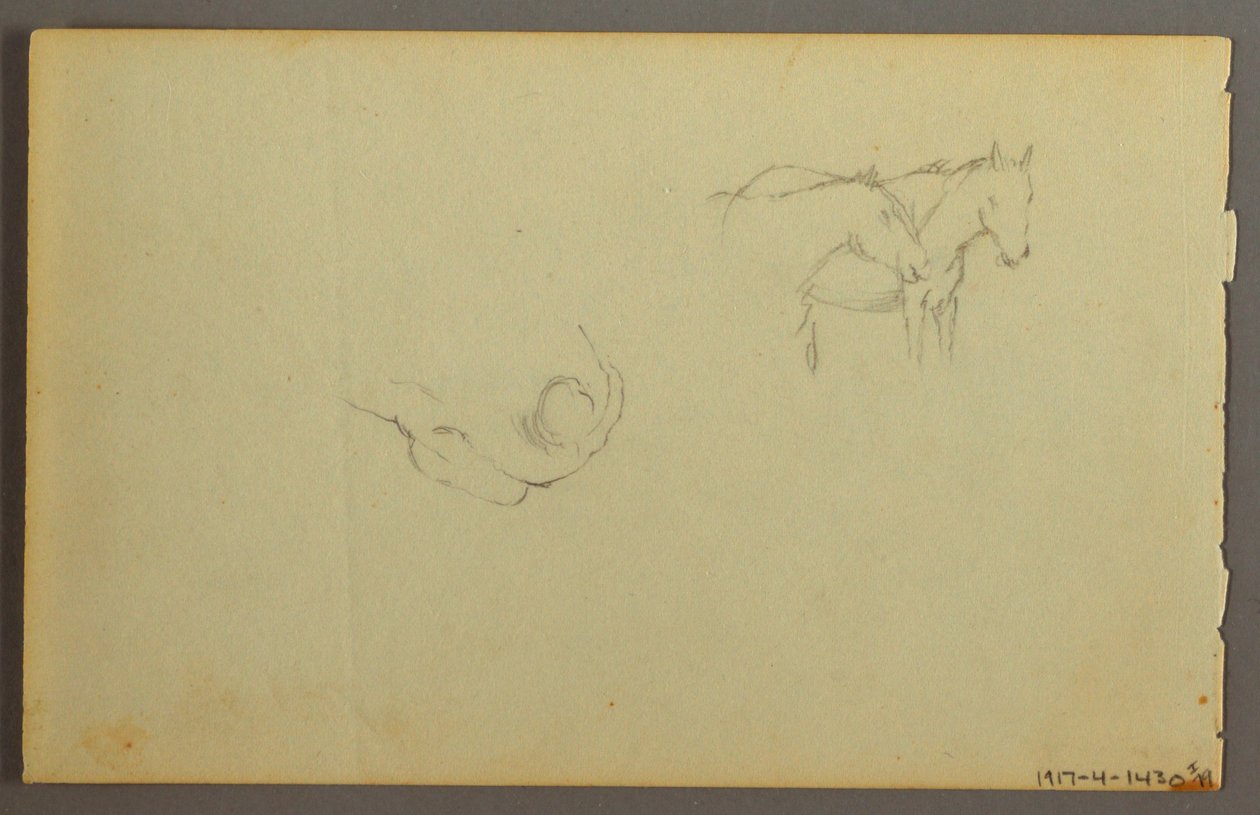 Tegning, studie af skyer, 1844 af Frederic Edwin Church