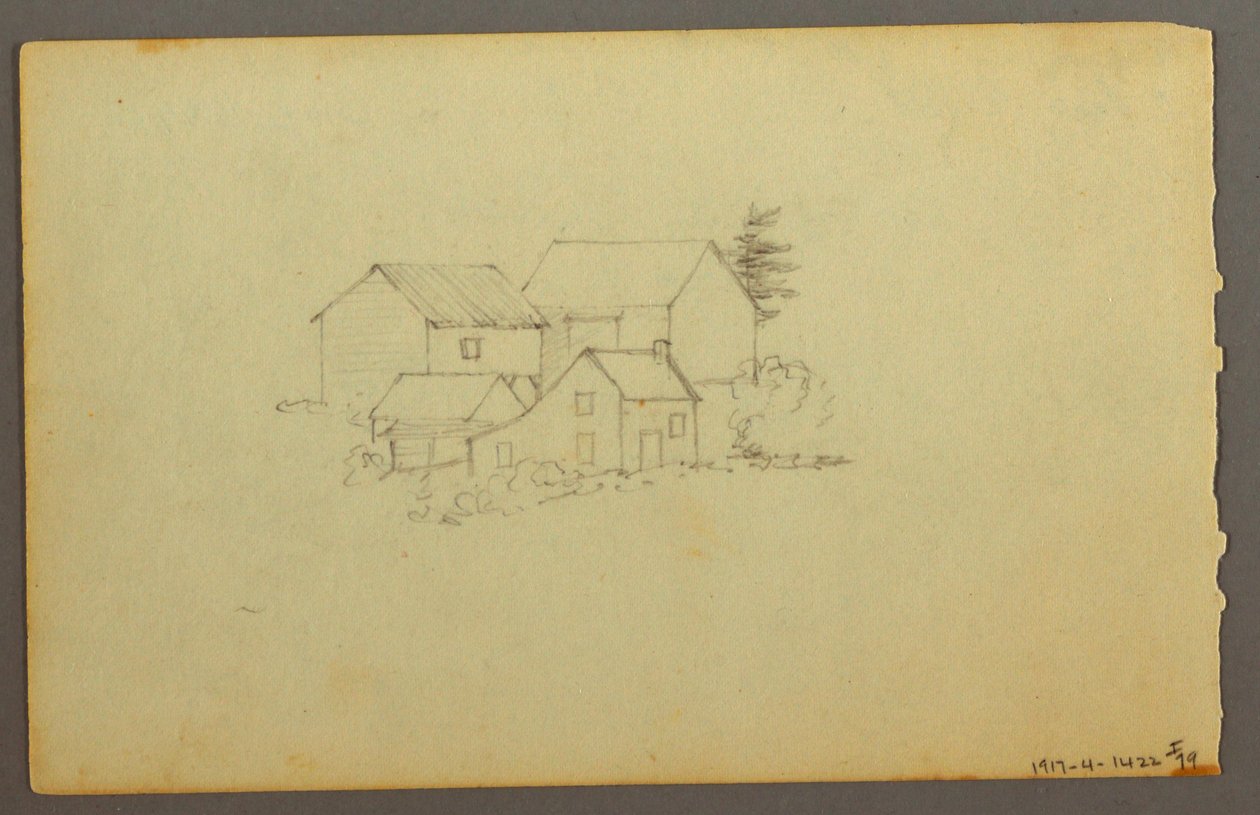 Tegning, studie af skyer, 1844 af Frederic Edwin Church