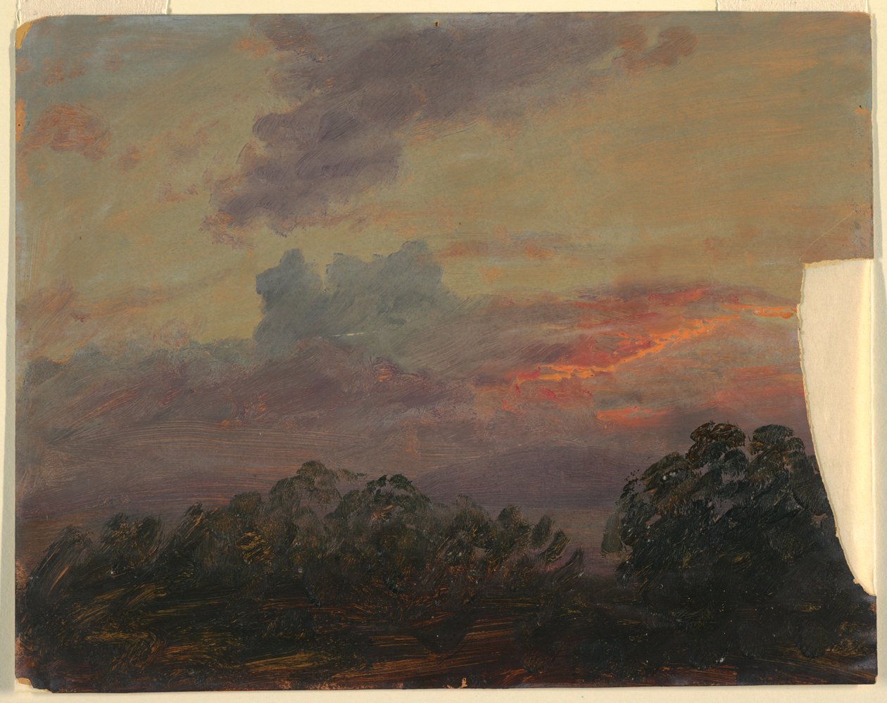 Tegning, studie af skyer, 1860-70 af Frederic Edwin Church