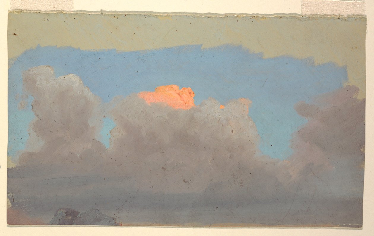 Tegning, studie af skyer, 1860-70 af Frederic Edwin Church