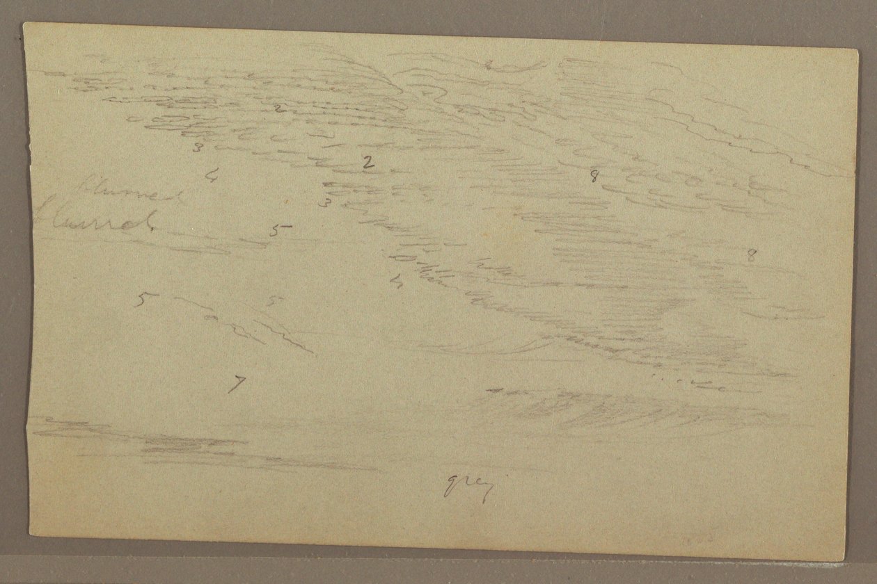 Tegning, studie af skyer, 1860