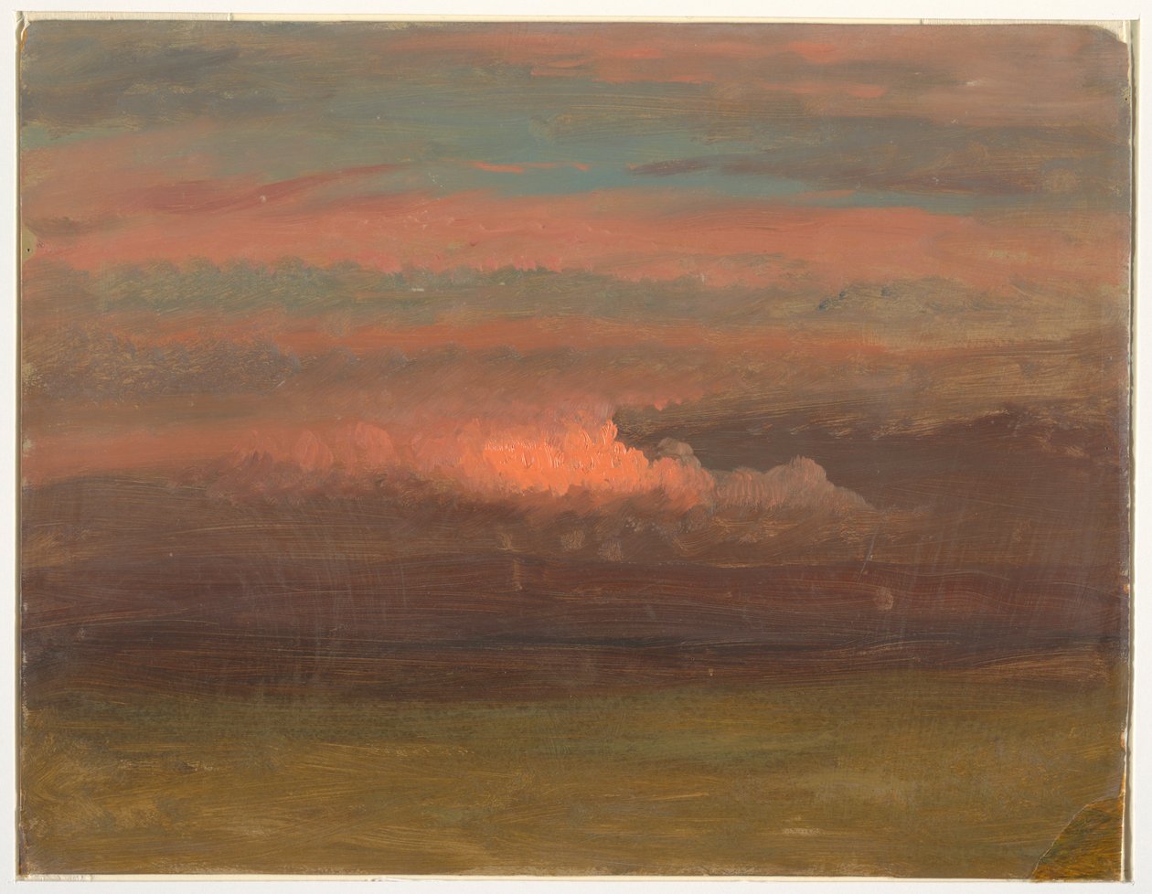Tegning, Skystudie ved solnedgang, 1860-70 af Frederic Edwin Church