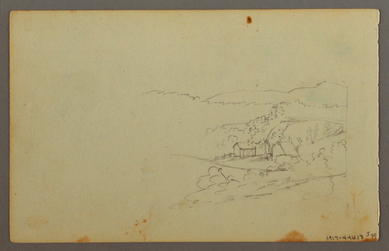 Tegning, studie af skyer, muligvis 1844 af Frederic Edwin Church