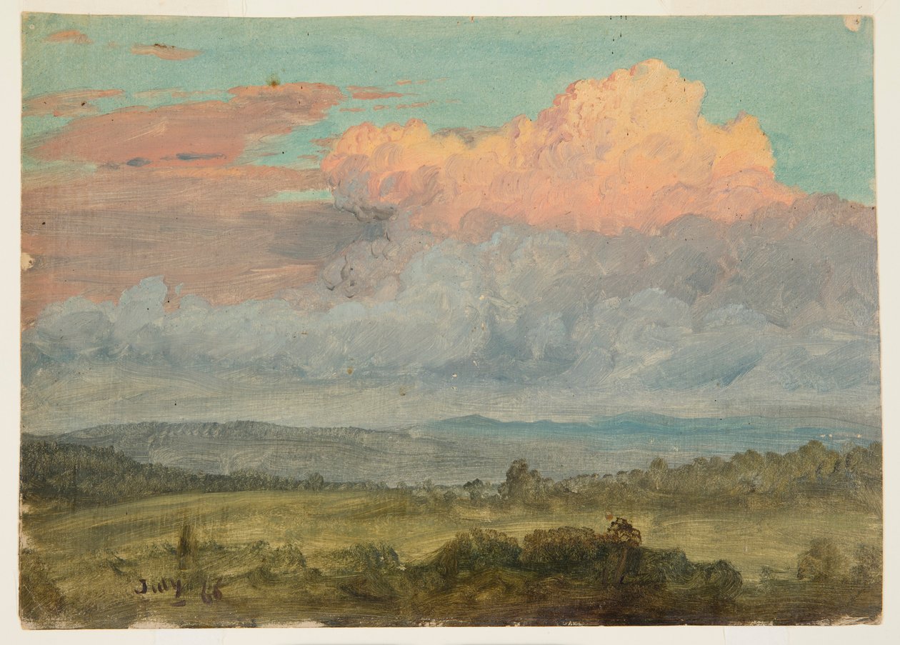 Tegning, Skyer, Hudson Valley, New York, juli 1866 af Frederic Edwin Church