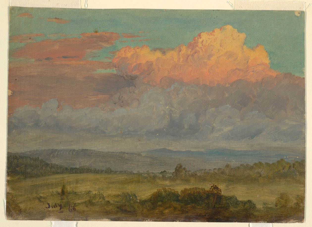 Tegning, Skyer, Hudson Valley, New York, juli 1866 af Frederic Edwin Church
