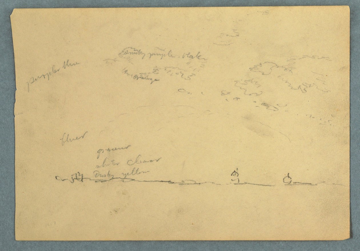 Tegning, Skyer over en horisontlinje, 1857 af Frederic Edwin Church