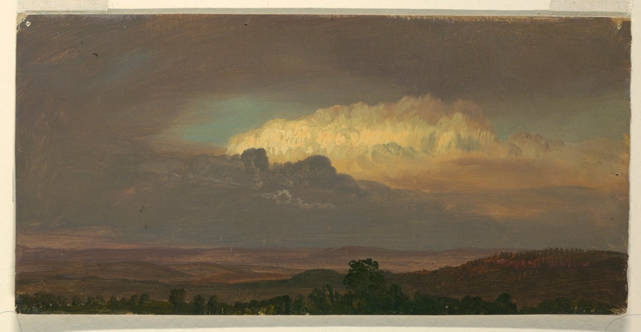 Tegning, Skyer over bakker, august 1865 af Frederic Edwin Church