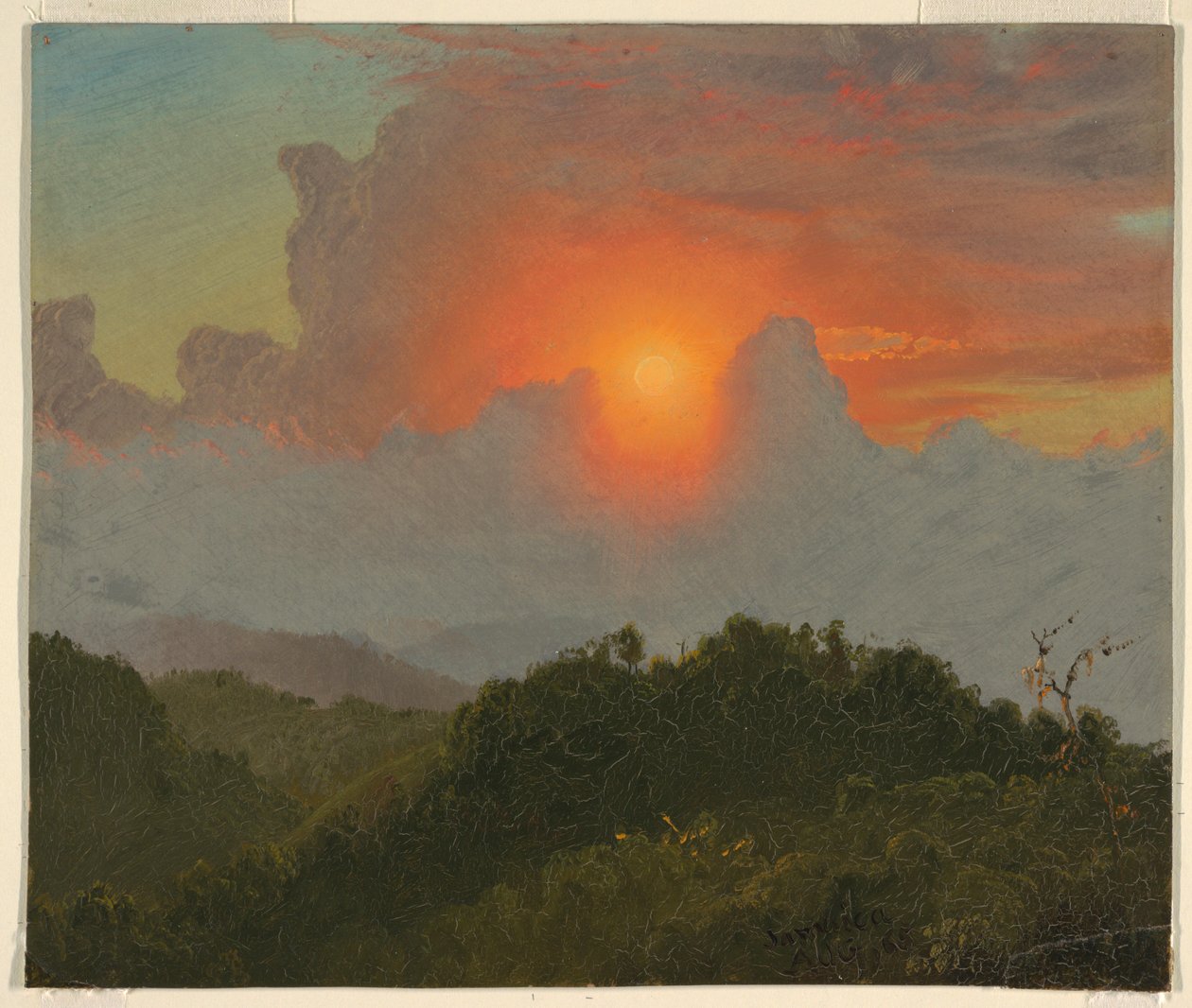 Tegning, overskyet himmel, august 1865 af Frederic Edwin Church