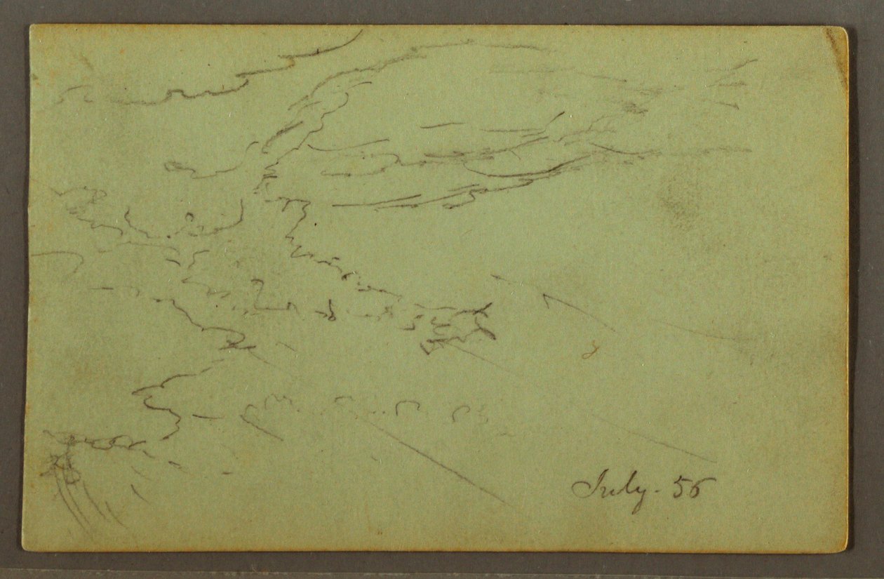 Tegning, overskyet himmel, juli 1856 af Frederic Edwin Church