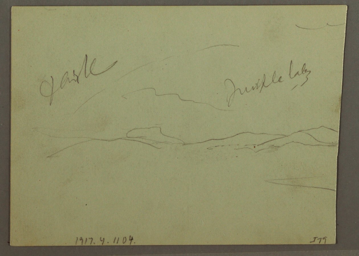 Tegning, overskyet himmel, bjergskråning, 1870 af Frederic Edwin Church