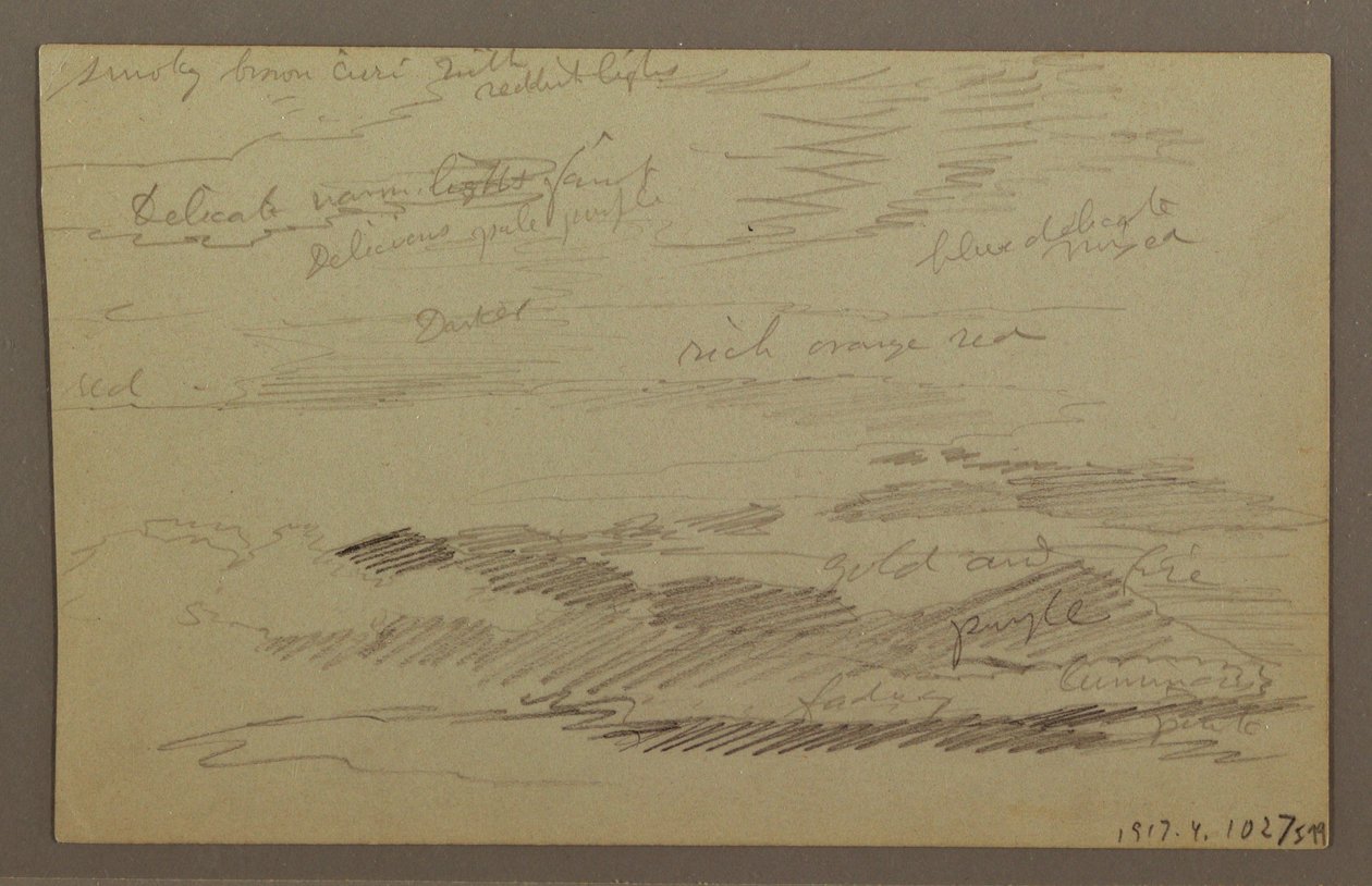 Tegning, Skyet himmel, muligvis 1860