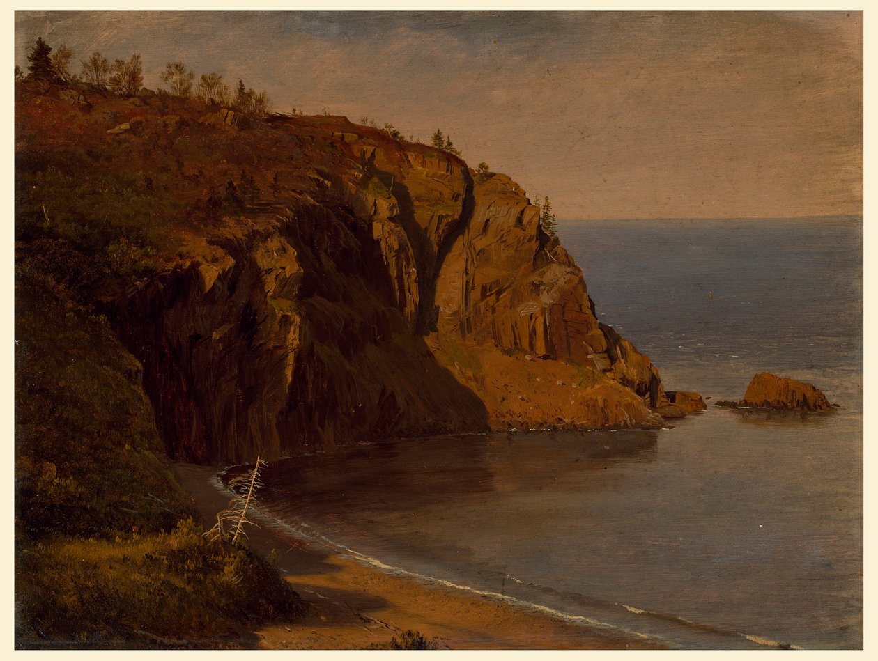 Tegning, kysten ved Grand Manan Island, Canada, august eller september 1851 af Frederic Edwin Church