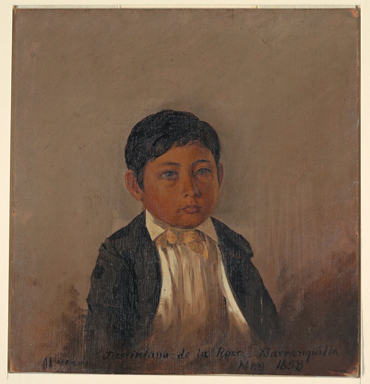 Tegning, Colombia, Barranquilla, portræt af dreng, maj 1853 af Frederic Edwin Church