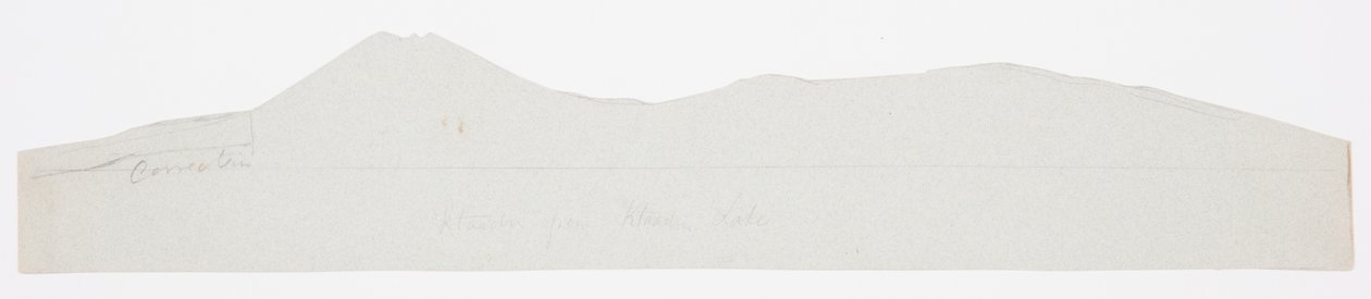 Tegning, udsnit af Mount Katahdin Ridge, Maine, ca. 1856-60 af Frederic Edwin Church