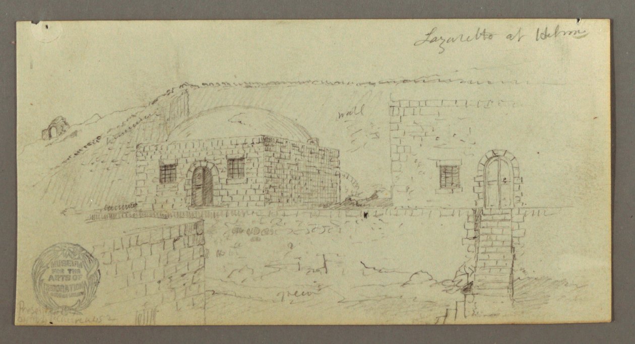 Tegning, Kuppelhus, Hus med trappe, februar, muligvis 1868 af Frederic Edwin Church