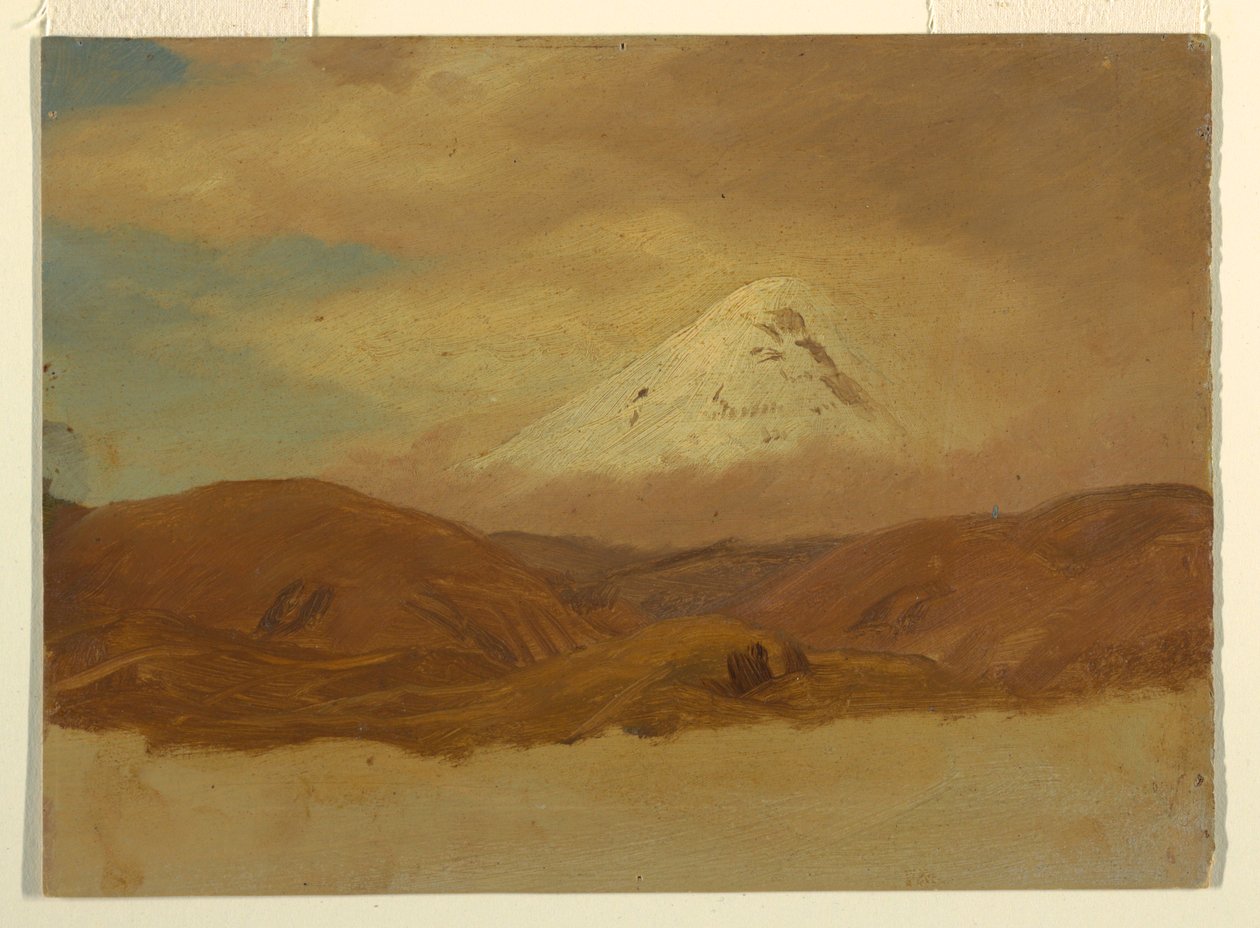 Tegning, Ecuador, Chimborazo-bjerget, 1853 af Frederic Edwin Church