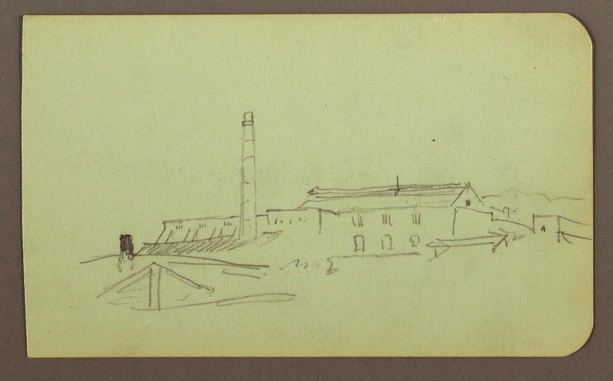 Tegning, fabrik; bagside: figurer, 1883 af Frederic Edwin Church