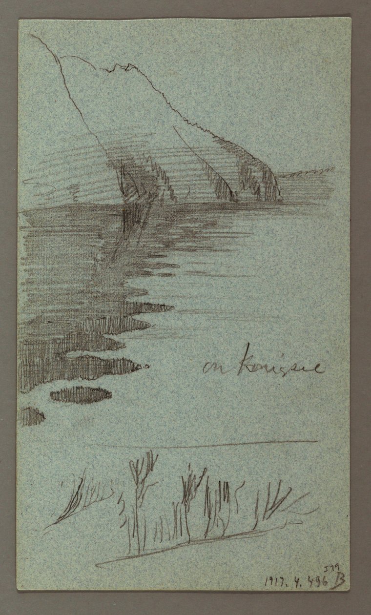 Tegning, vandfald, muligvis 1868 af Frederic Edwin Church