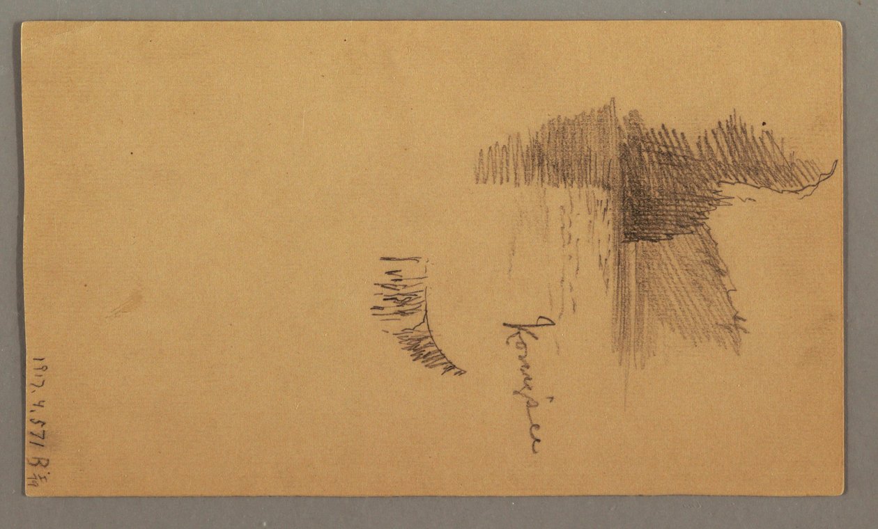 Tegning, Figurstudier, Figur i båd, Fisk, muligvis 1868 af Frederic Edwin Church