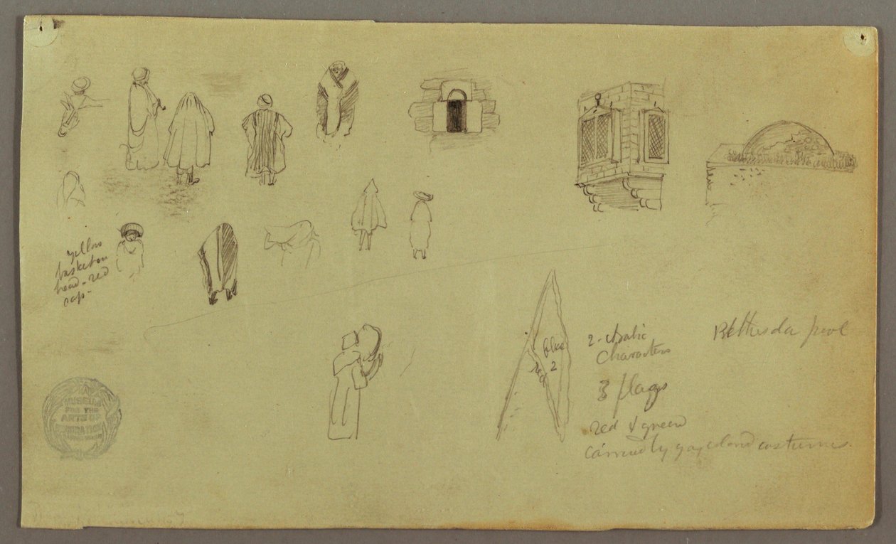 Tegning, Figurstudier, vinduesflag, muligvis 1868 af Frederic Edwin Church
