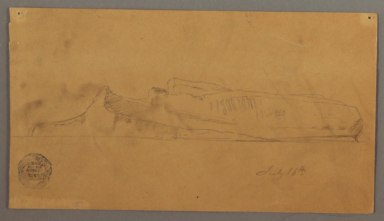 Tegning, flydende isbjerg, 16. juli 1859 af Frederic Edwin Church