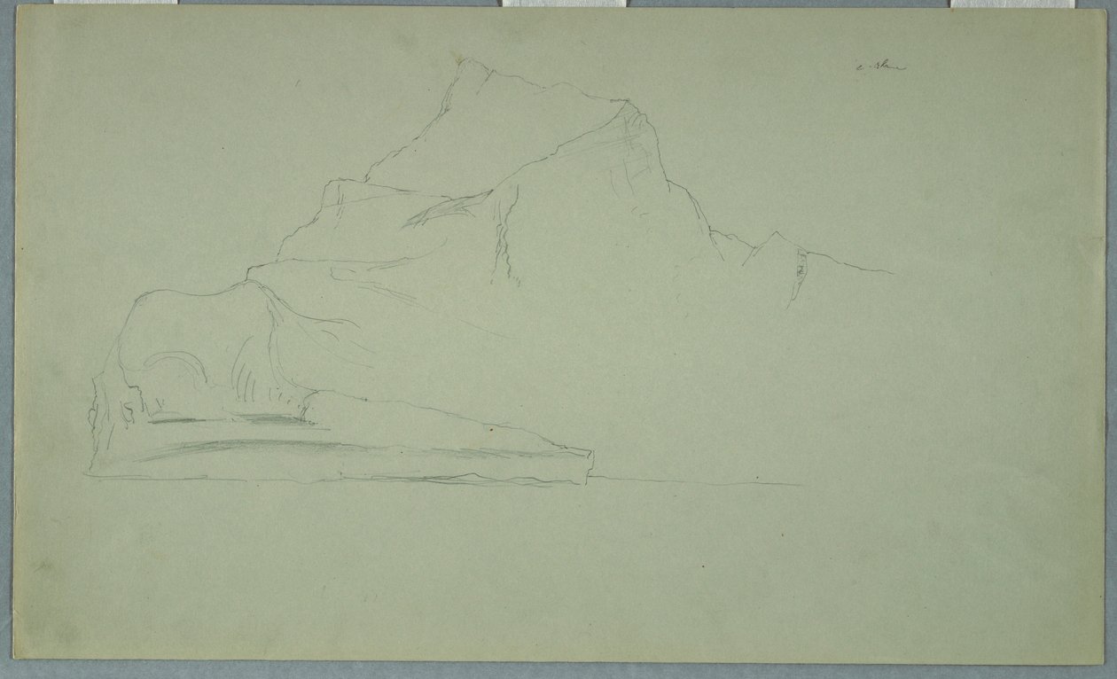 Tegning, flydende isbjerg, juni eller juli 1859 af Frederic Edwin Church