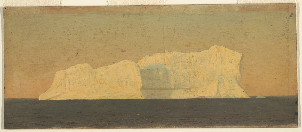 Tegning, flydende isbjerg, Labrador, juni eller juli 1859 af Frederic Edwin Church