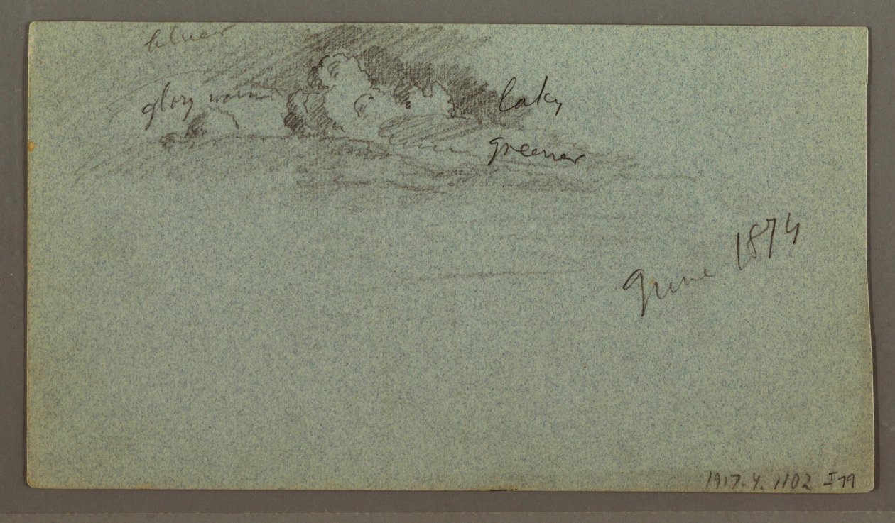 Tegning, flydende isbjerg, muligvis juni 1874 af Frederic Edwin Church
